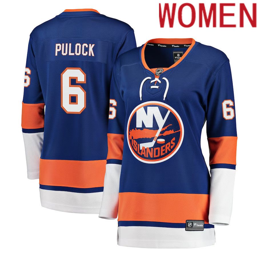 Women New York Islanders #6 Ryan Pulock Fanatics Branded Royal Breakaway Player NHL Jersey